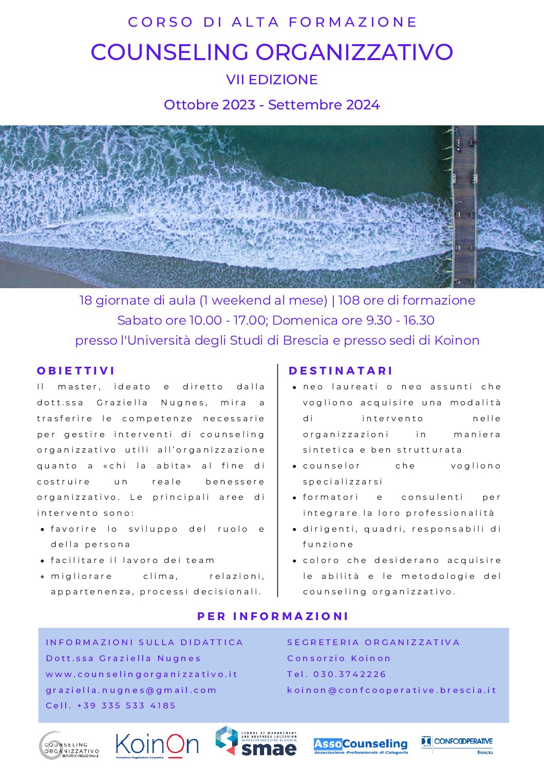 Locandina VII Master Counseling organizzativo Ottobre 2023